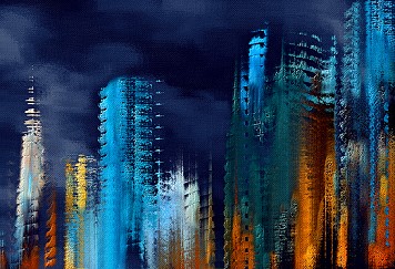 Midnight Skyscrapers | City towers with an abstract style