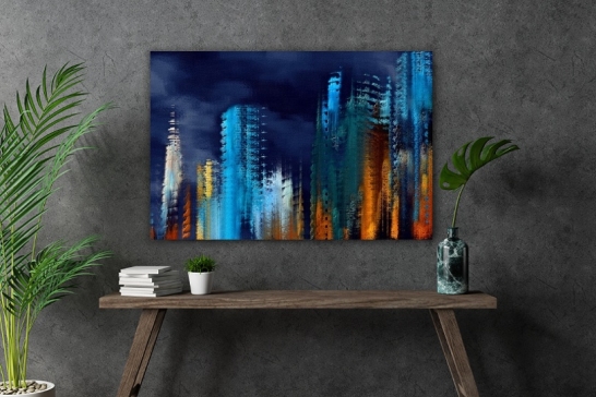 City towers with an abstract style